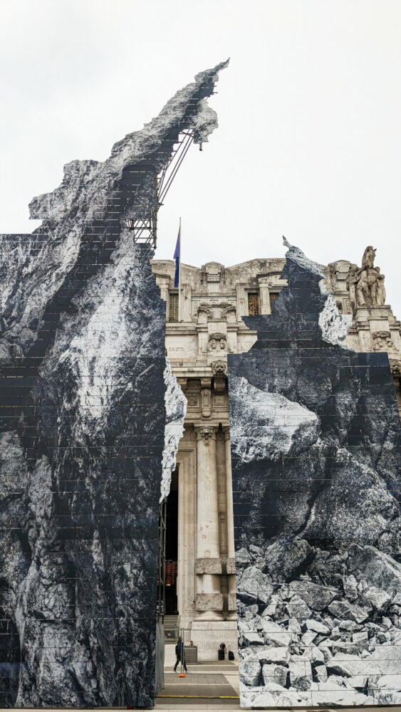 jr la nascita milan central station monumental rock installation