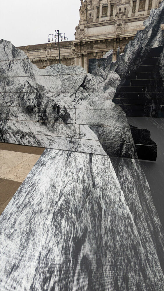 jr la nascita milan central station monumental rock installation