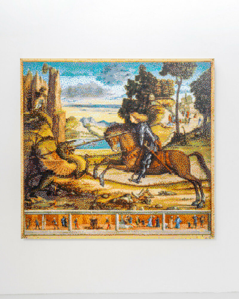 Ai Weiwei, Untitled (St. George Slaying a Dragon), Ed. 1 + 1 AP, 2022, toy bricks (LEGO), courtesy Ai Weiwei Studio and Galleria Continua
