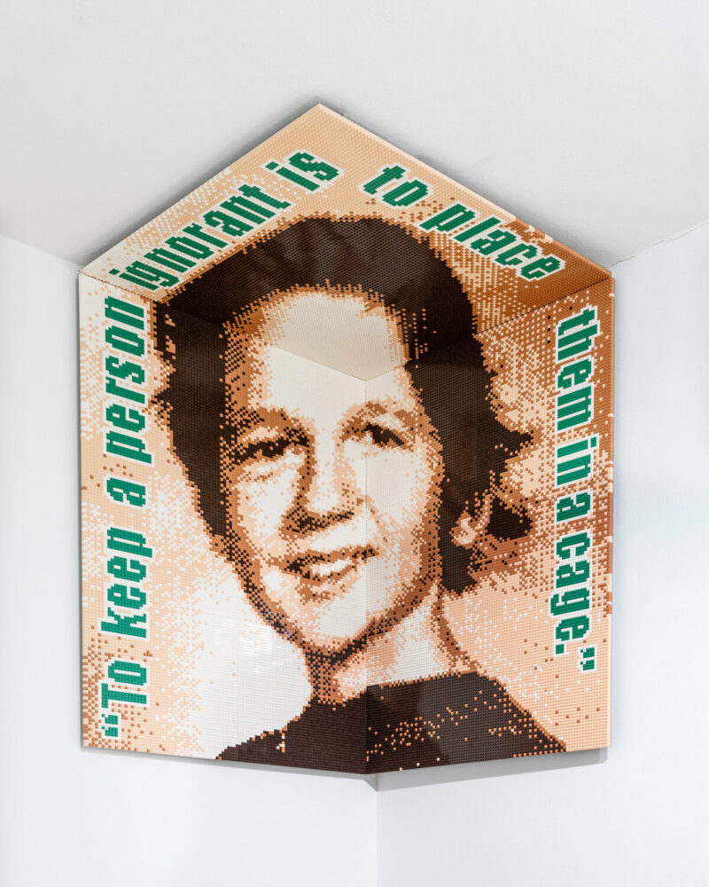 Ai Weiwei, 'To keep a person ignorant is to place them in a cage.', 2023, set of 3, toy bricks (WOMA), courtesy Ai Weiwei Studio and Galleria Continua