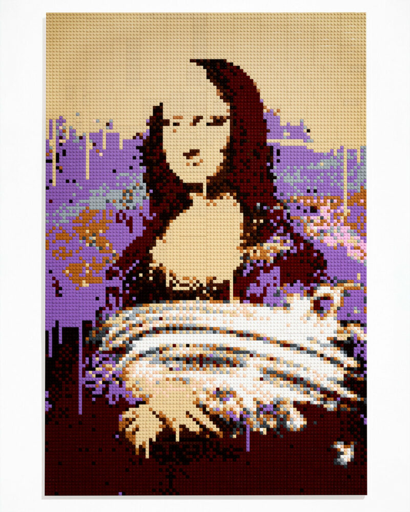 Ai Weiwei, Mona Lisa Smeared in Cream in Beige, 2023, toy bricks (LEGO), courtesy Ai Weiwei Studio and Galleria Continua