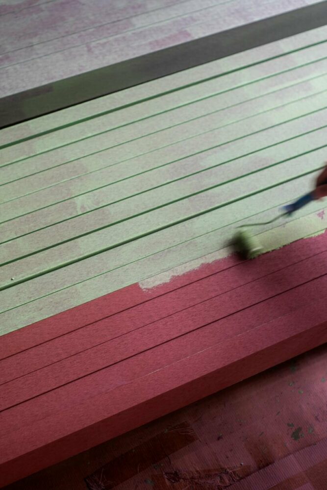 composite woods are recycled and repainted in a different hue