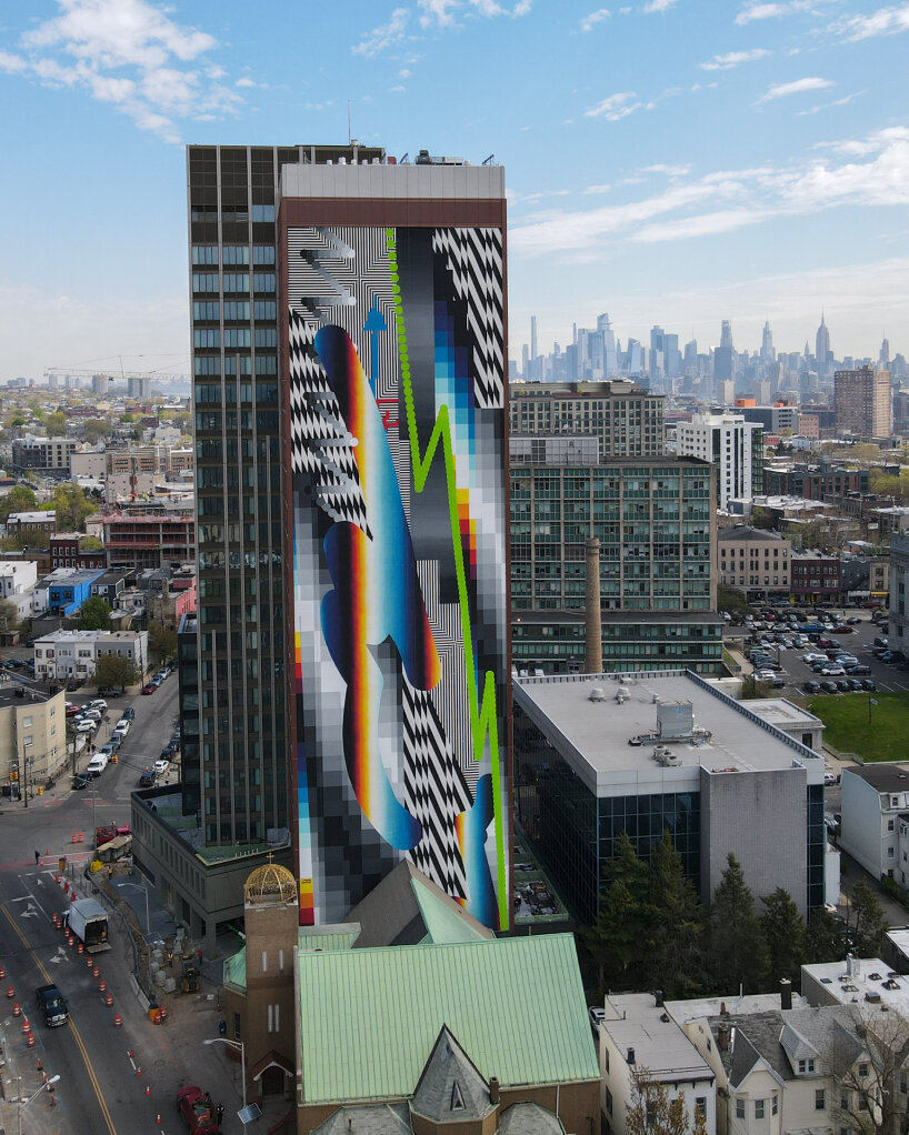 felipe pantone artwork OPTICHROMIE jersey city mural