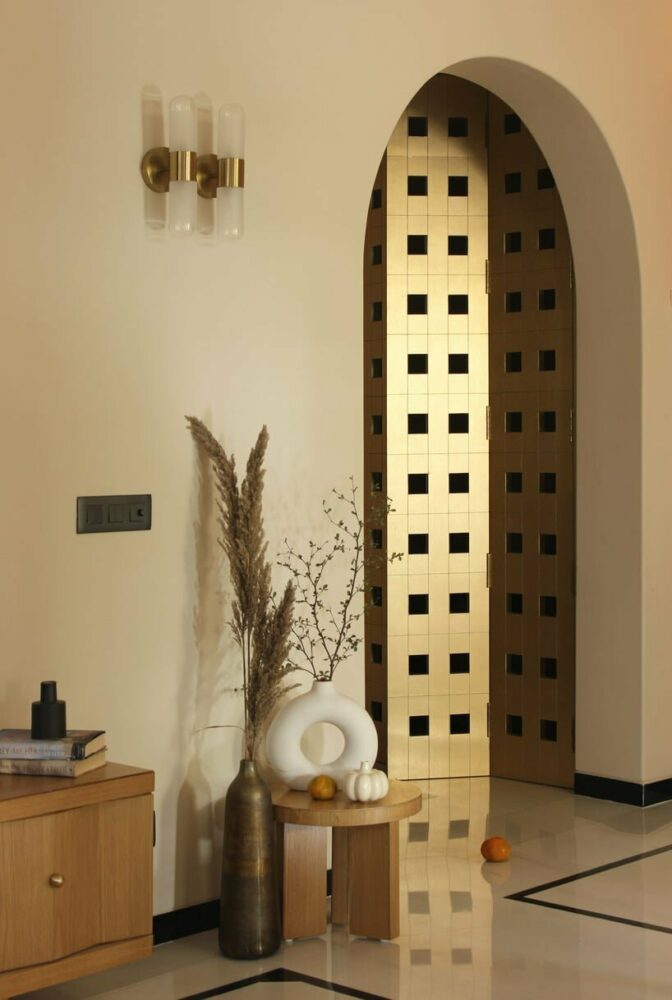 metallic mandir door