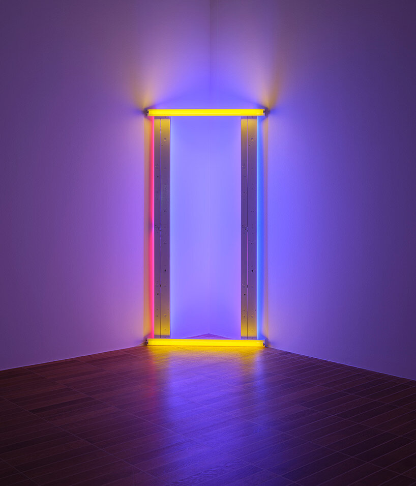 'dan flavin: dedications in lights' exhibition floods kunstmuseum basel with fluorescent hues - 4