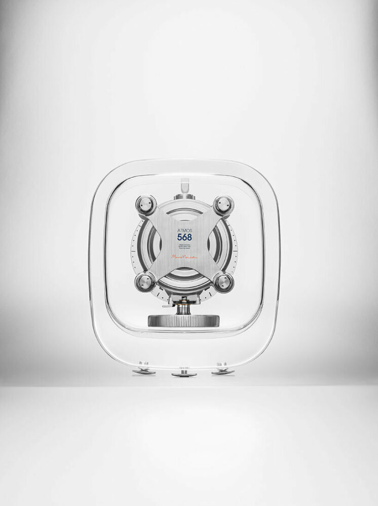 ATMOS CLOCKS, 2016 Atmos 568 Lead crystal, steel, mechanism © Marc Newson