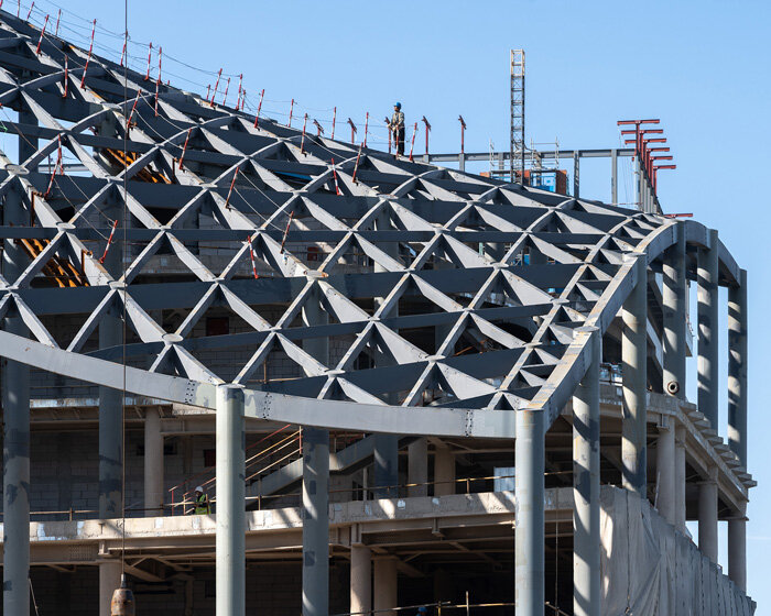 new images show MVRDV-designed LAD headquarters taking shape in shanghai