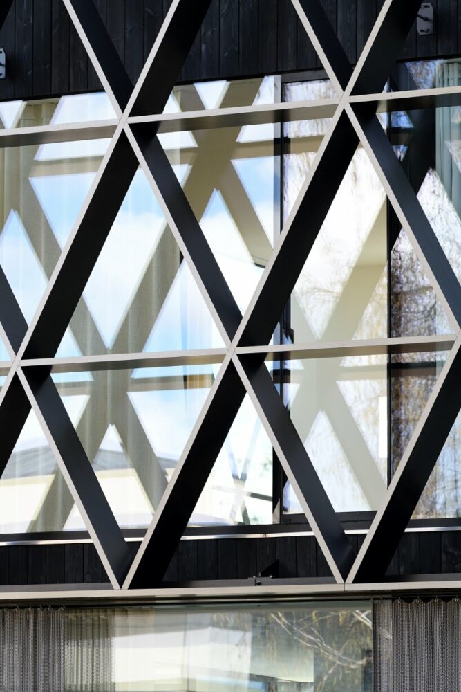 the design integrates seamlessly with the surrounding landscape