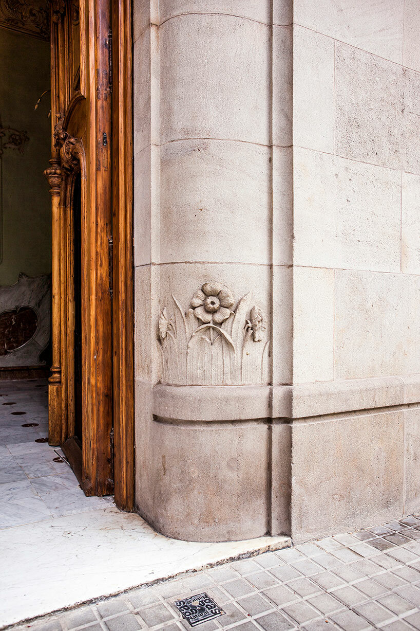 ornate facade details were preserved to honour catalan modernism