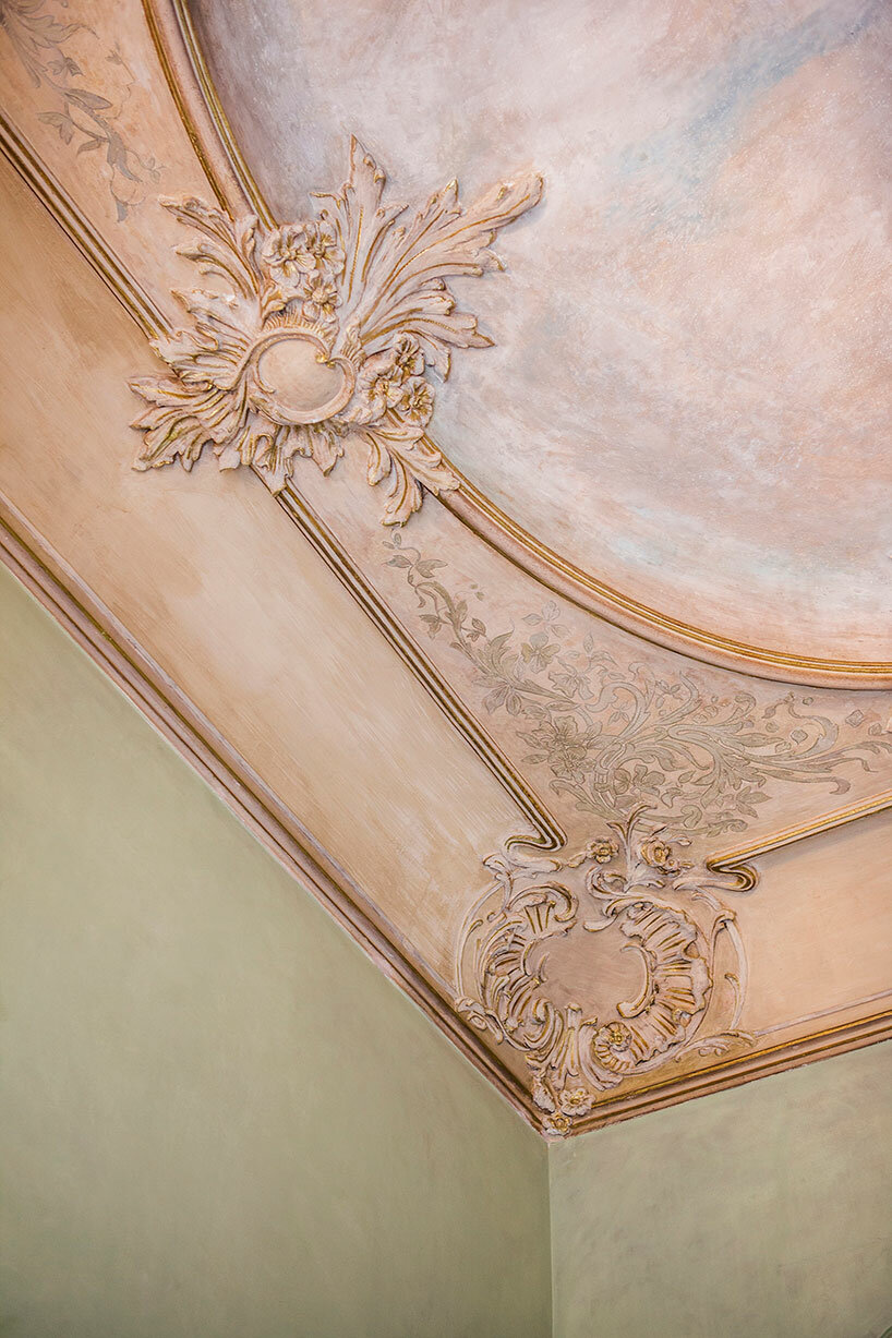sculptured ceilings are one of the building's attractions