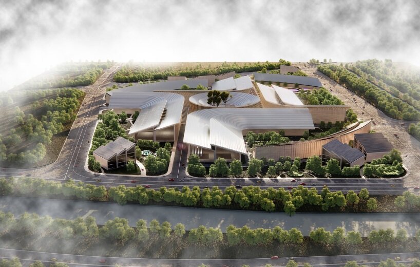 green spaces and winding volumes shape beta realities' radial hydrogen park in jinan