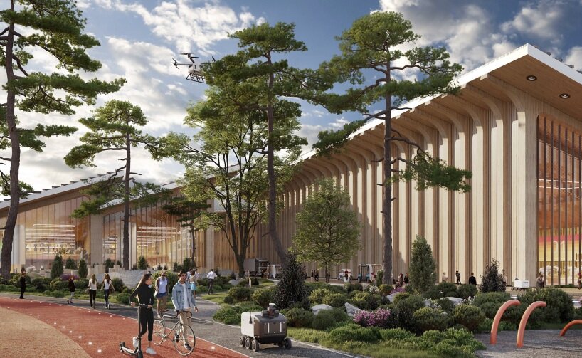 green spaces and winding volumes shape beta realities' radial hydrogen park in jinan