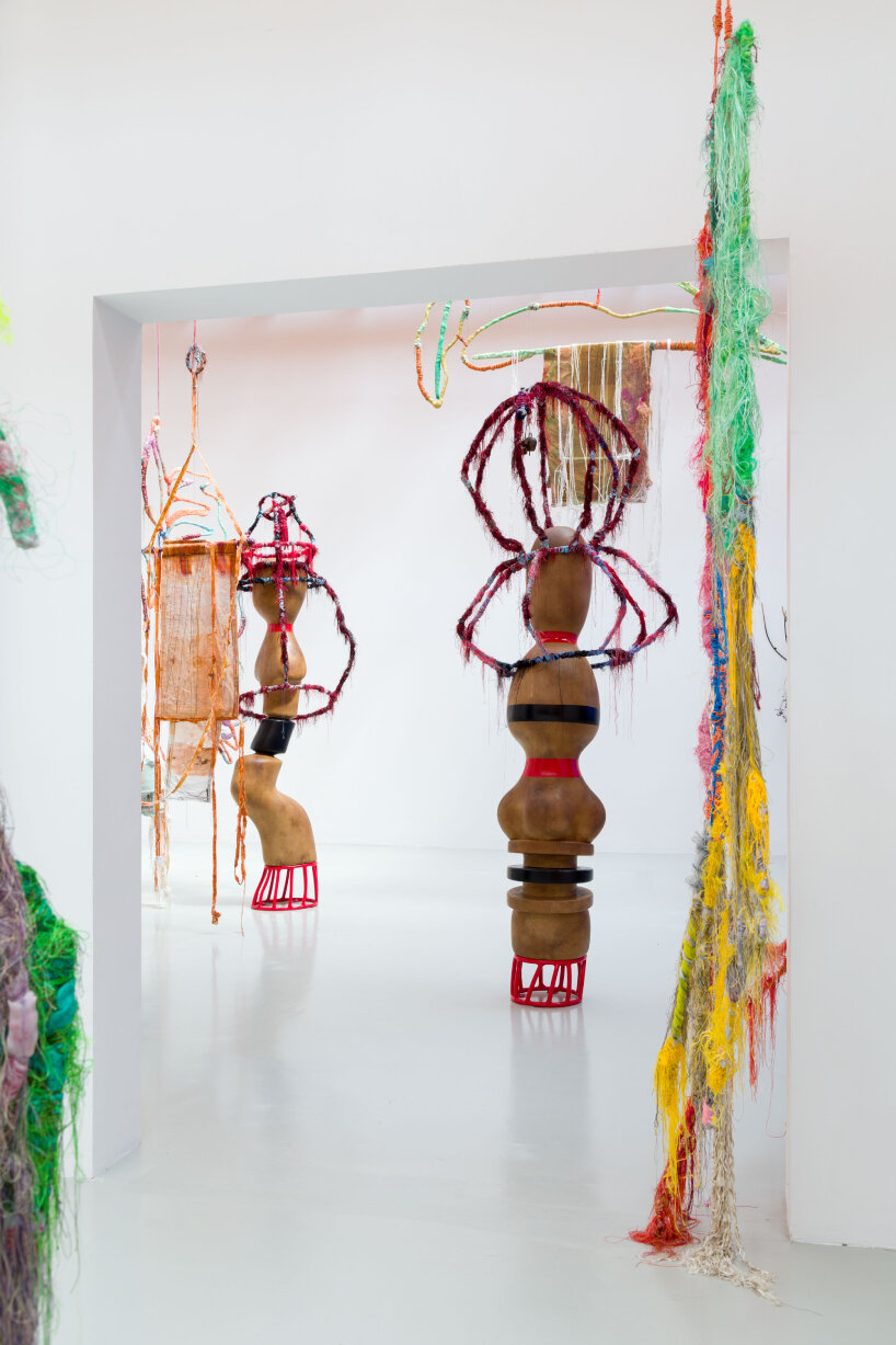 wiry sculptures and intricate threads unravel across french pavilion at venice art biennale
