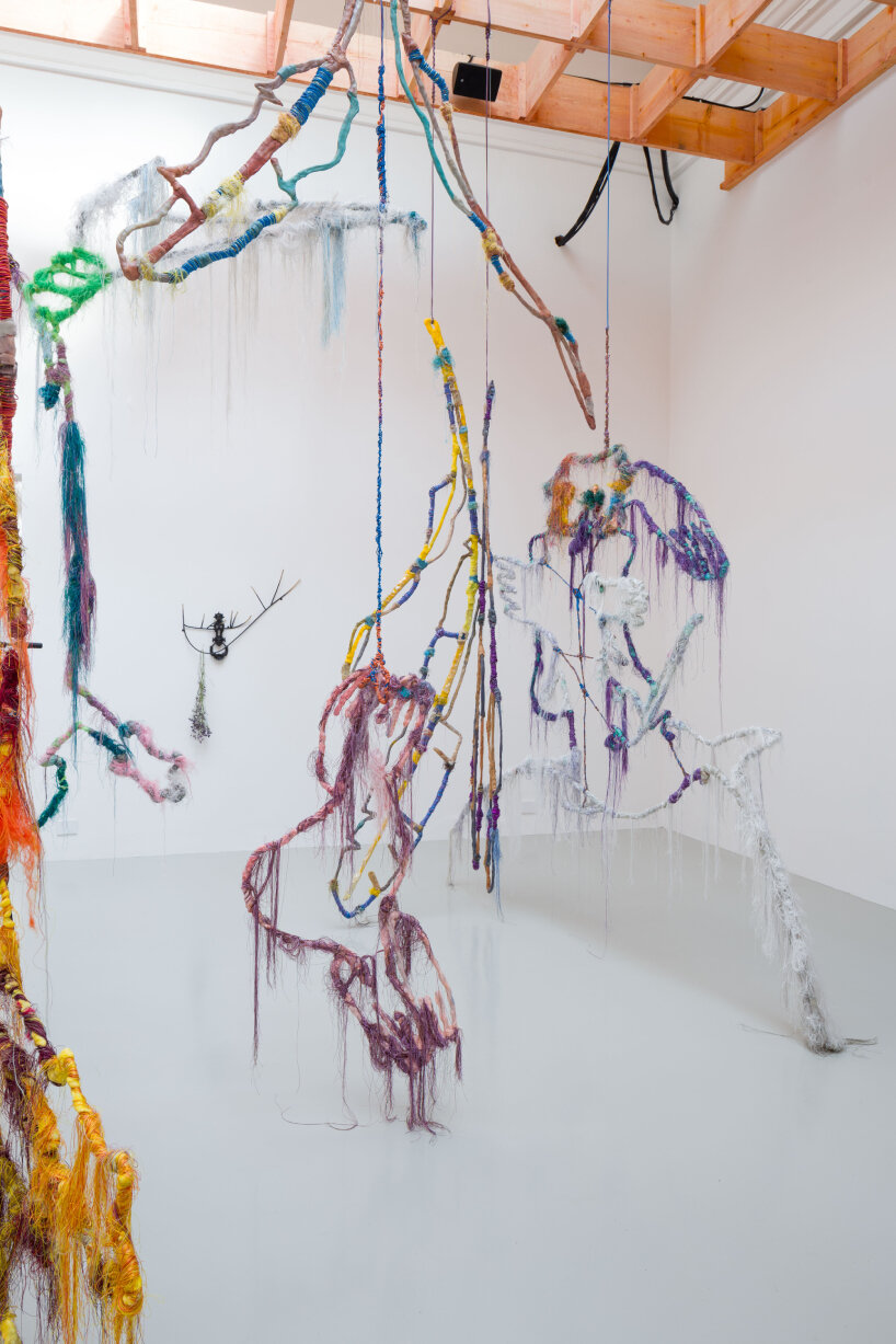 wiry sculptures and intricate threads unravel across french pavilion at venice art biennale