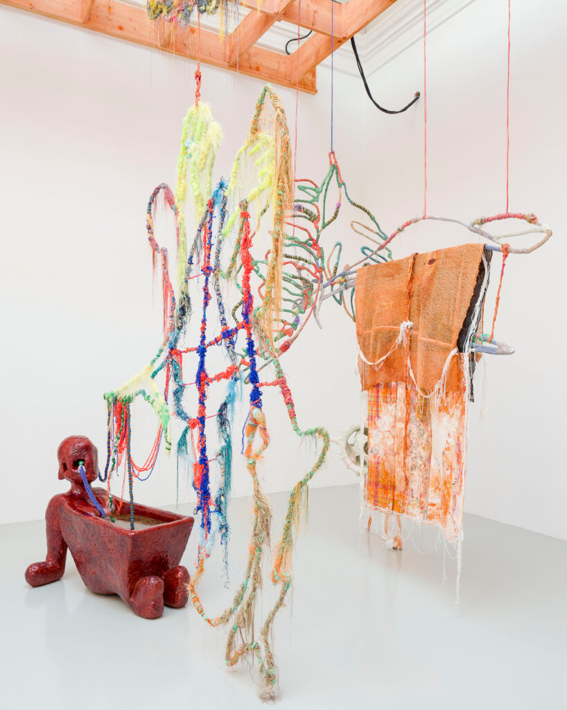 wiry sculptures and intricate threads unravel across french pavilion at venice art biennale