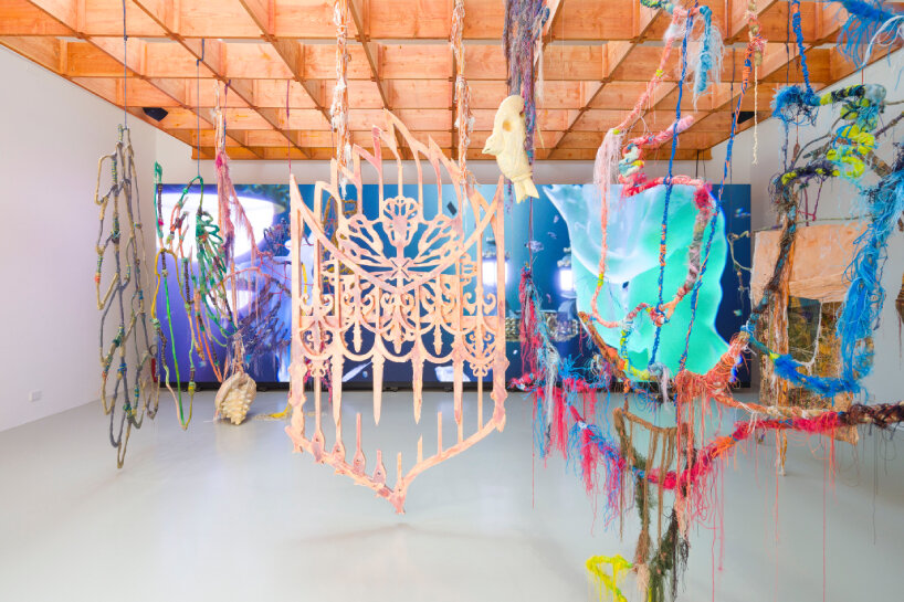 wiry sculptures and intricate threads unravel across french pavilion at venice art biennale