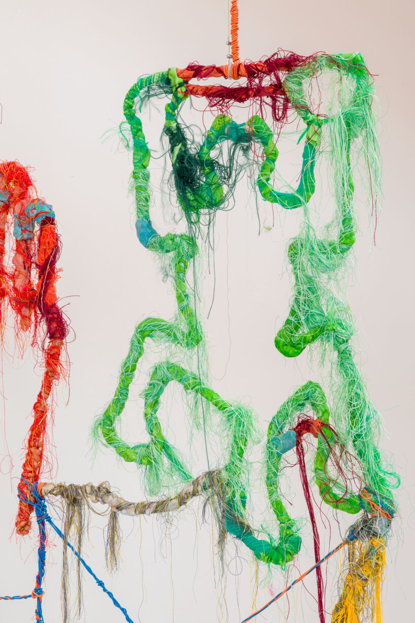 wiry sculptures and intricate threads unravel across french pavilion at venice art biennale