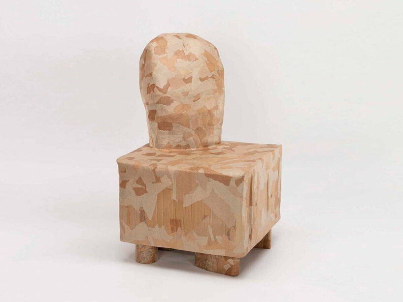Max Lamb, (4) Box Chair, 2023, carboard, wheat paste