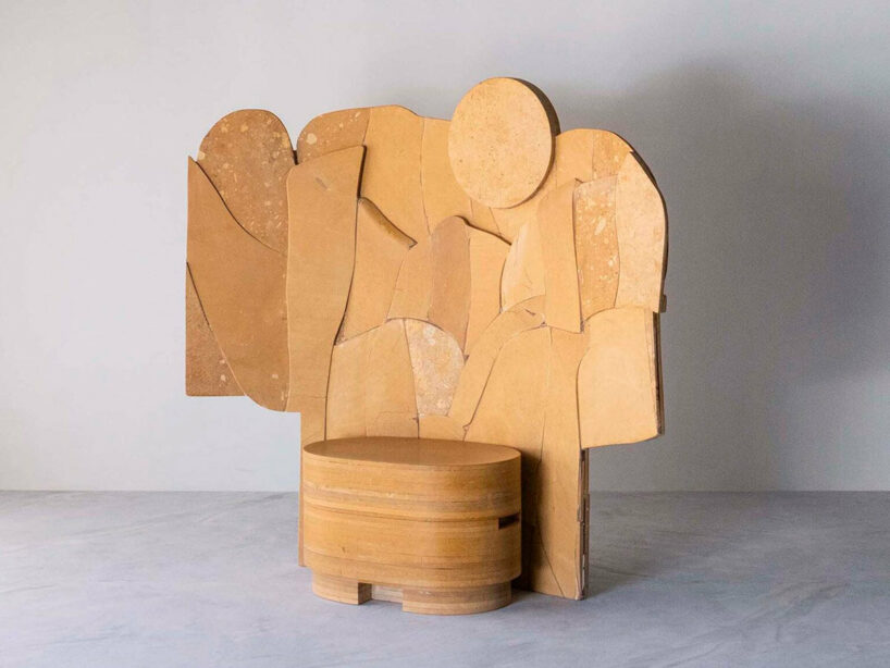 Studio Raw Material, Khokhar Seat, 2023, dune yellow marble