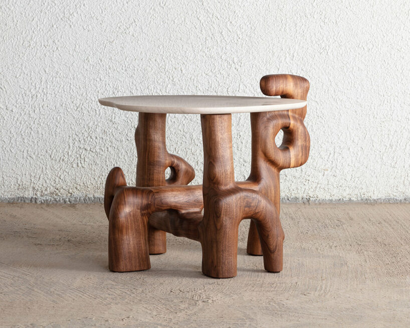 Byzantium Side Table (2024) | oiled walnut, travertine | image © the artist