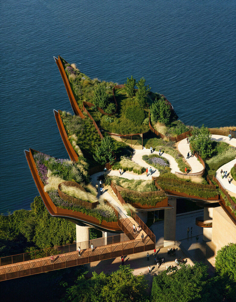 the proposal creates a trail of dramatic spaces on different levels