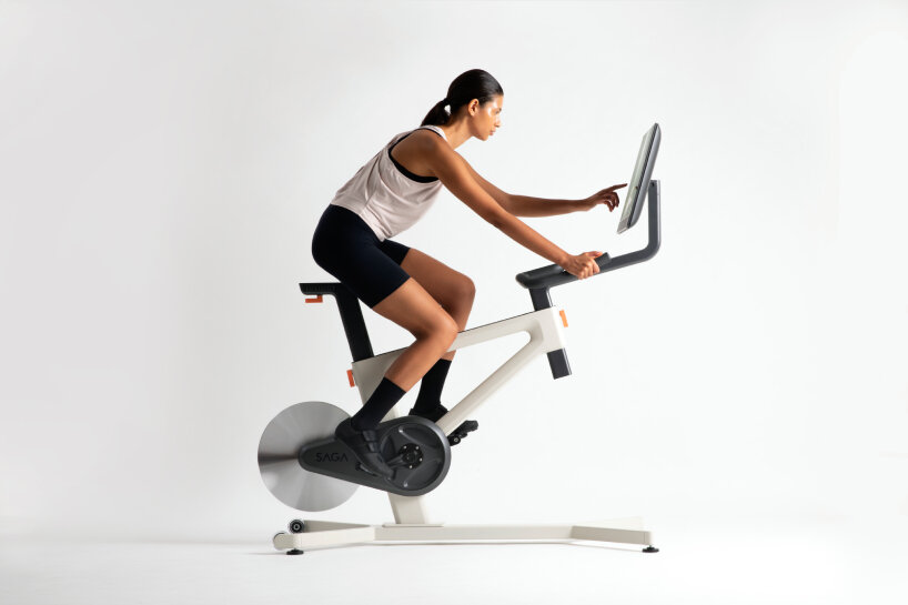 LAYER and saga's holographic exercise bike immerses riders in VR environments