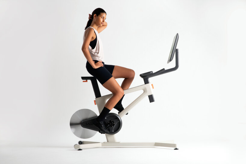 LAYER and saga's holographic exercise bike immerses riders in VR environments