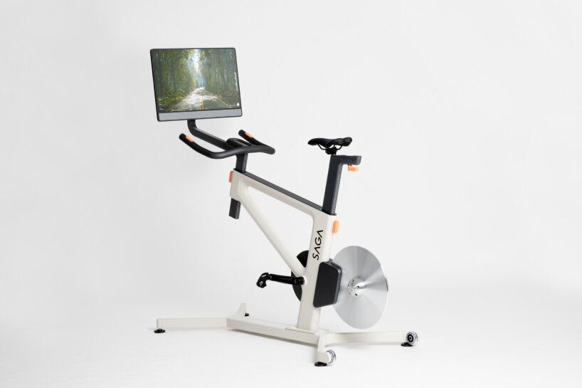 LAYER and saga's holographic exercise bike immerses riders in VR environments