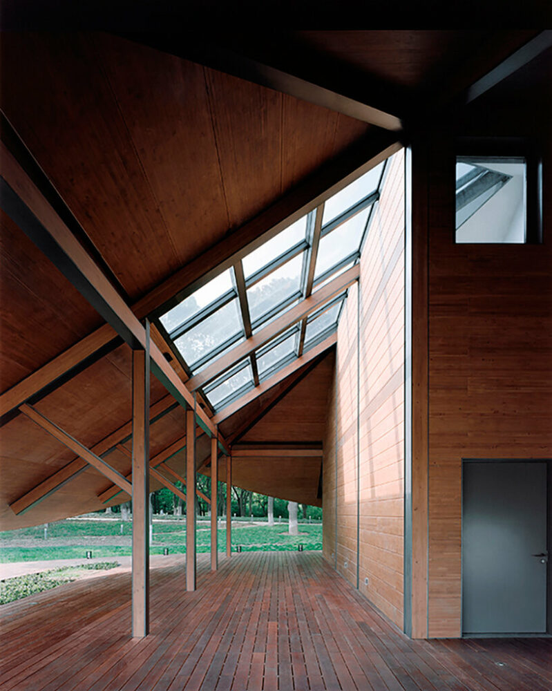 double-height gray space