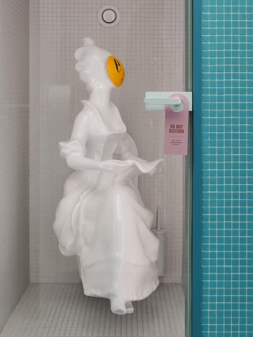 a public toilet meets avant-garde art gallery at miklós kiss’ neo-pop intervention in budapest