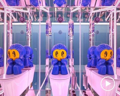 a public toilet meets avant-garde art gallery at miklós kiss’ neo-pop intervention in budapest