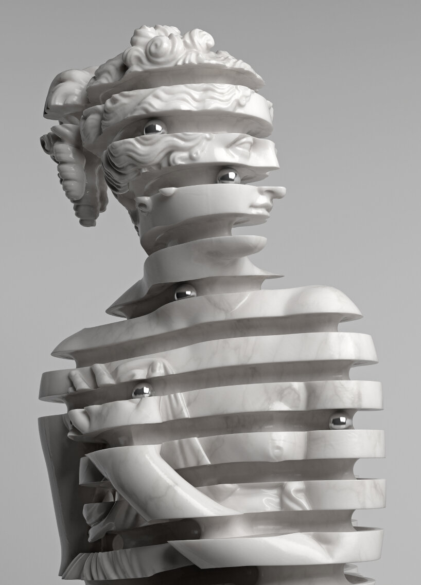 wim delvoye intertwines historic museum artifacts with his whimsical sculptures in geneva