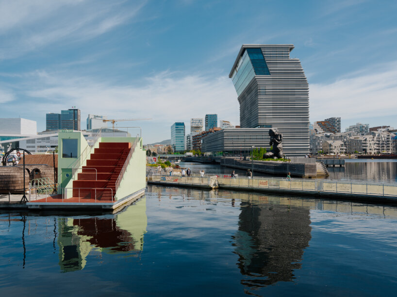 estudio herrero's trosten is oslo’s first floating sauna designed with accessibility in mind