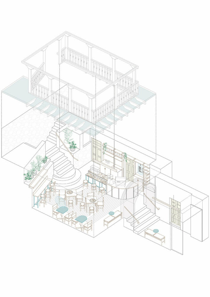 the casona hosting the cafe was renovated while respecting the Inca foundations of the building