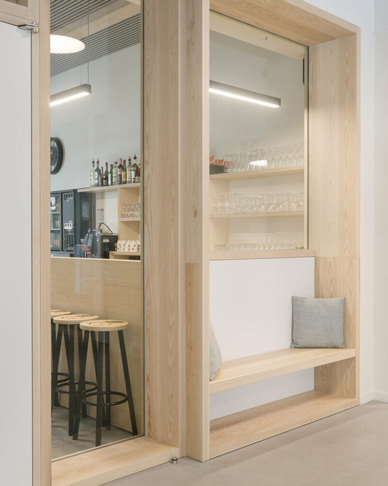 the upper floors are constructed entirely from solid wood