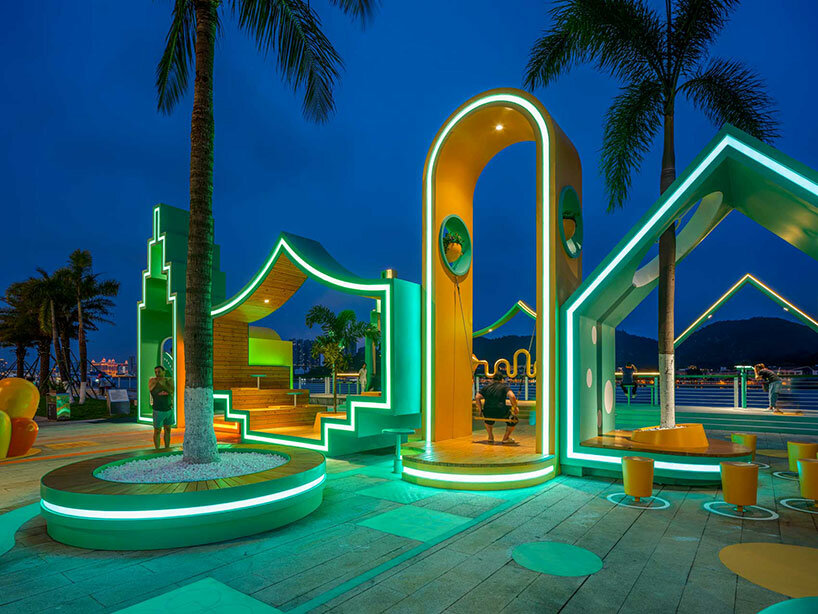 at night the project fosters an experience full of rhythm and color