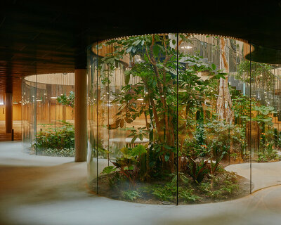 david altrath captures sweeping curves and verdant oasis of COBE's opera park, copenhagen