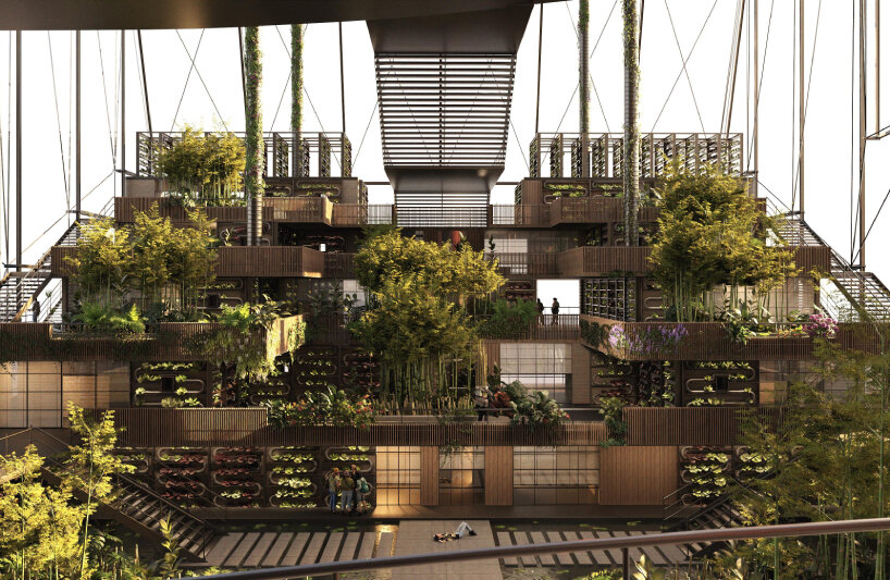 pavels dedström's inxect island repurposes oil rig for plastic-filtering ecosystem powered by mealworms