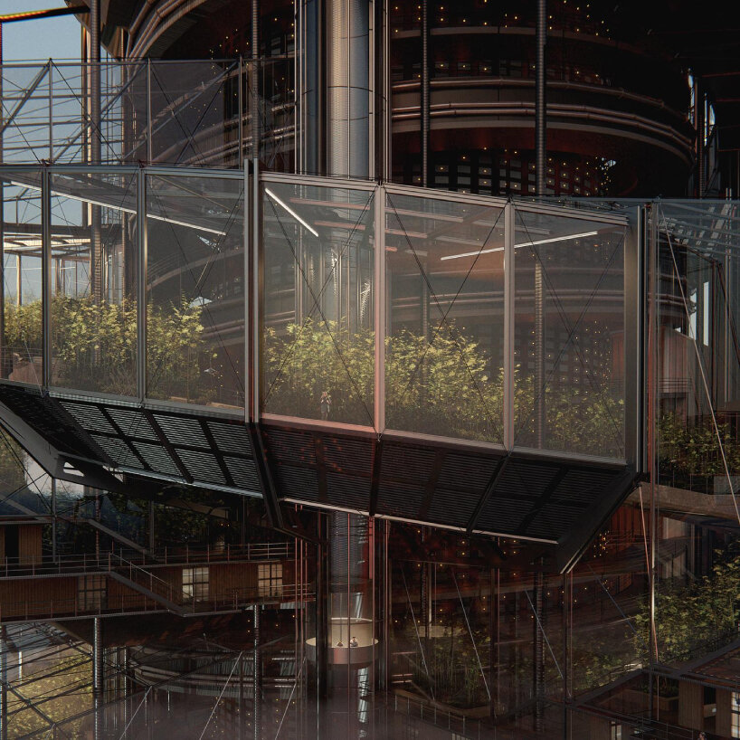 pavels dedström's inxect island repurposes oil rig for plastic-filtering ecosystem powered by mealworms