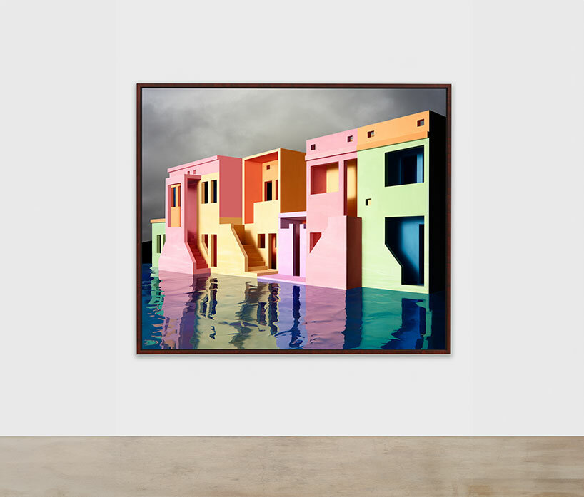 James Casebere, Stairs, 2023 framed UV print on Dibond artwork: 72 x 84 3/16 inches framed: 74 3/4 x 86 15/16 x 2 1/4 inches | photo © James Casebere courtesy: the artist and Sean Kelly, New York/Los Angeles