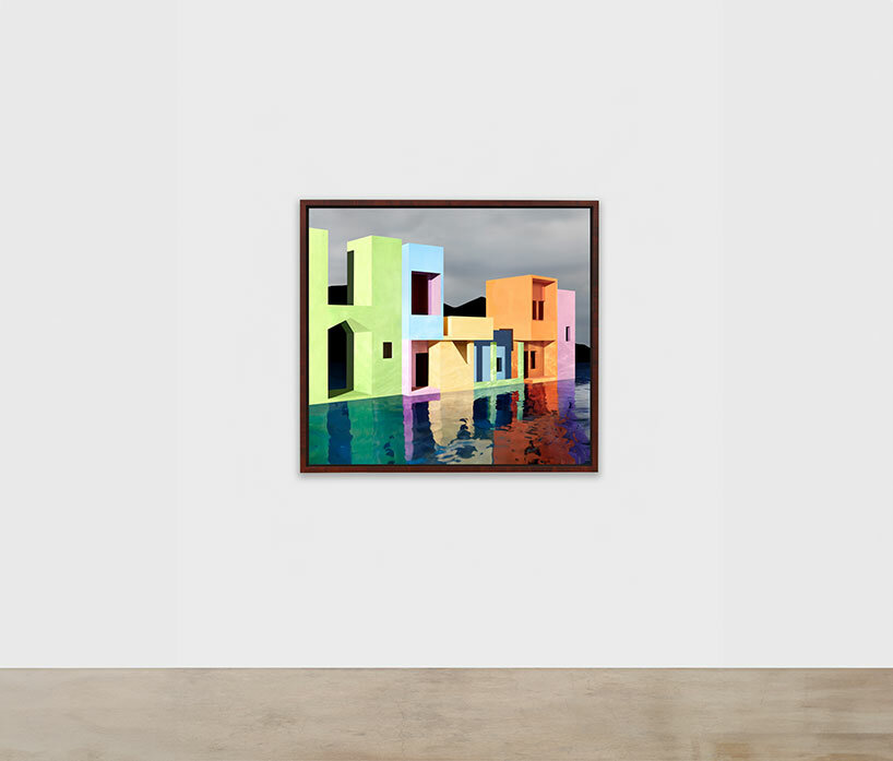 James Casebere, Balconies, 2023 framed archival pigment print mounted to Dibond paper: 46 3/4 x 51 3/16 inches framed: 49 1/2 x 53 15/16 x 2 1/4 inches | photo © James Casebere courtesy: the artist and Sean Kelly, New York/Los Angeles