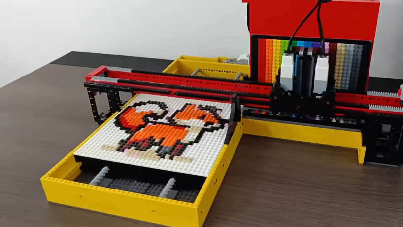robot printer LEGO pixel art openAI DALL-E 3