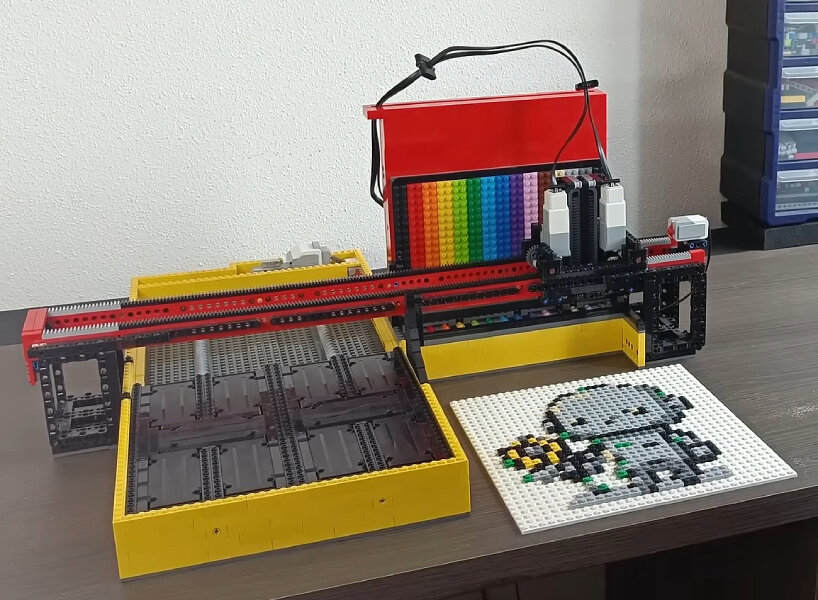 robot printer LEGO pixel art openAI DALL-E 3