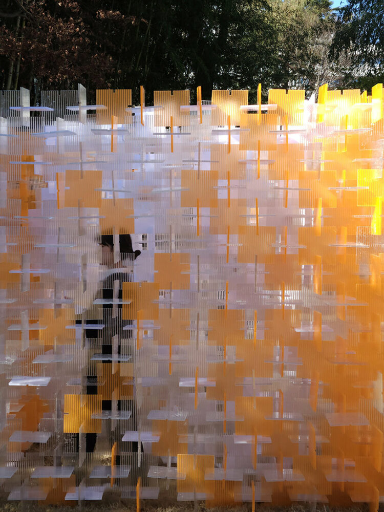 each facade explores concepts of symmetry and asymmetry