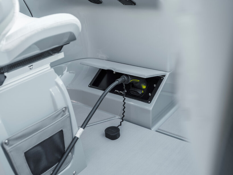 view of the electric charging port 