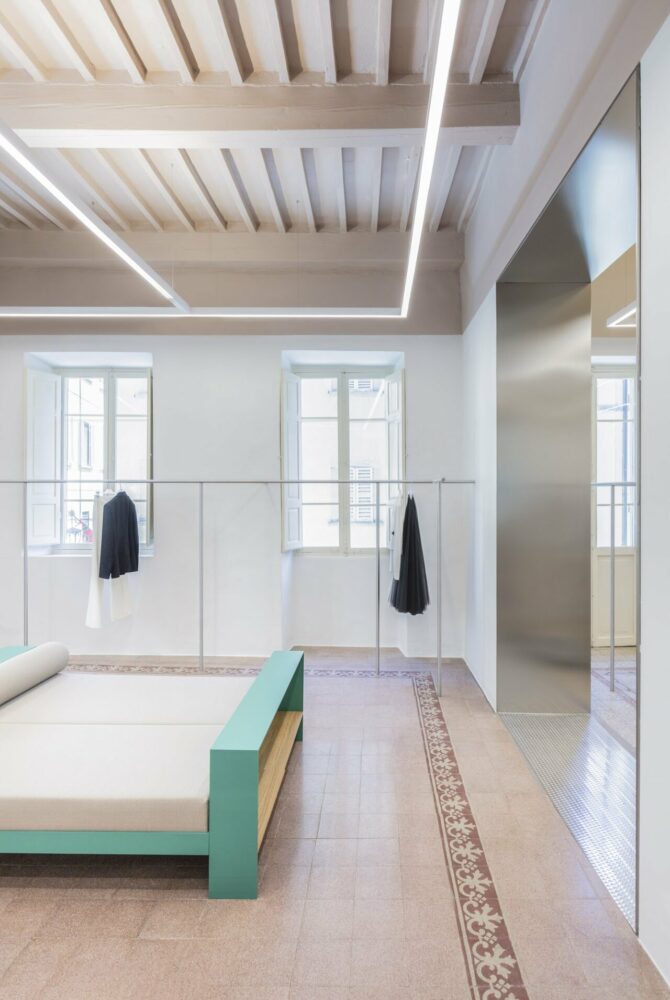 existing service areas become the distribution block and fitting room