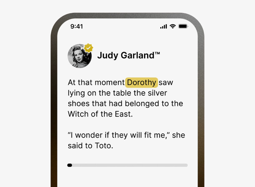 Judy Garland reading The Wizard of Oz on Elevenlabs' AI Reader App