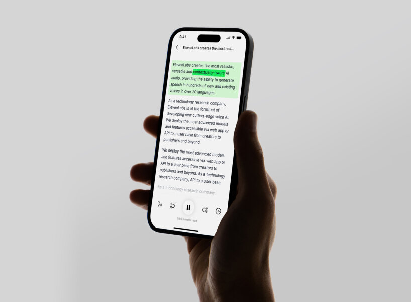 the Reader App lets users listen to any text content using the ElevenLabs voices