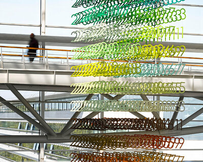 emmanuelle moureaux's TIMELINE artwork lands in paris like a multicolored ray of light