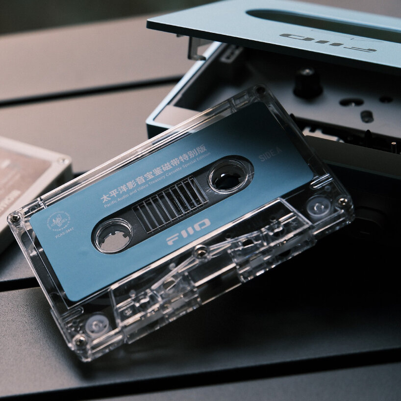 the analog cassette and mixtape player is rechargeable using the USB-C port on the side
